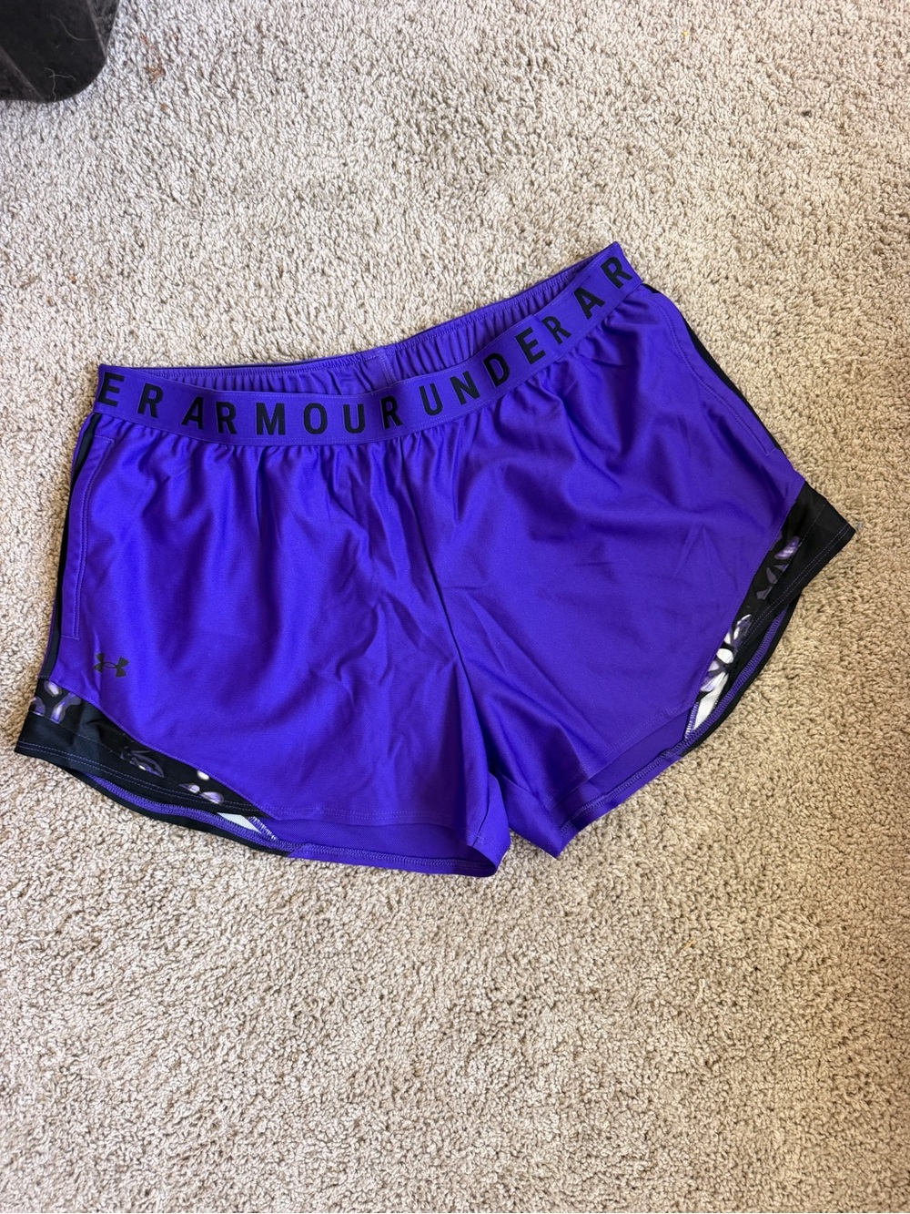 Under Armour Purple Women's Athletic Shorts with Black Trim